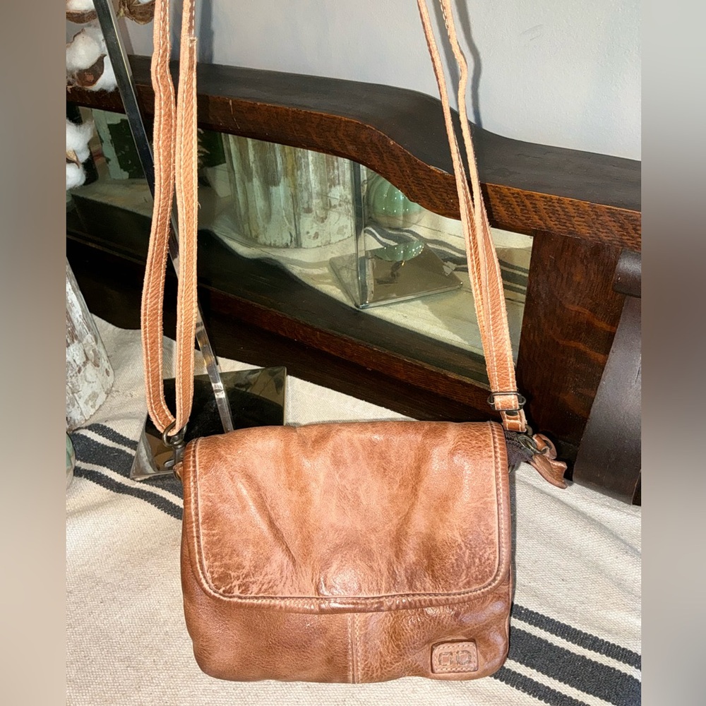 NWOT Bed Stu Leather Ziggy Clutch Crossbody Belt Bag Tan Rustic Retail $165 - Picture 5 of 16